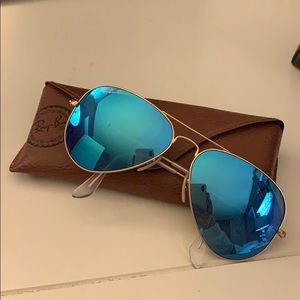 blue reflective polarized ray bans